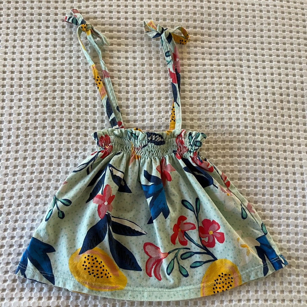 Tea Collection || Scrunched Tropical Floral Print Tank